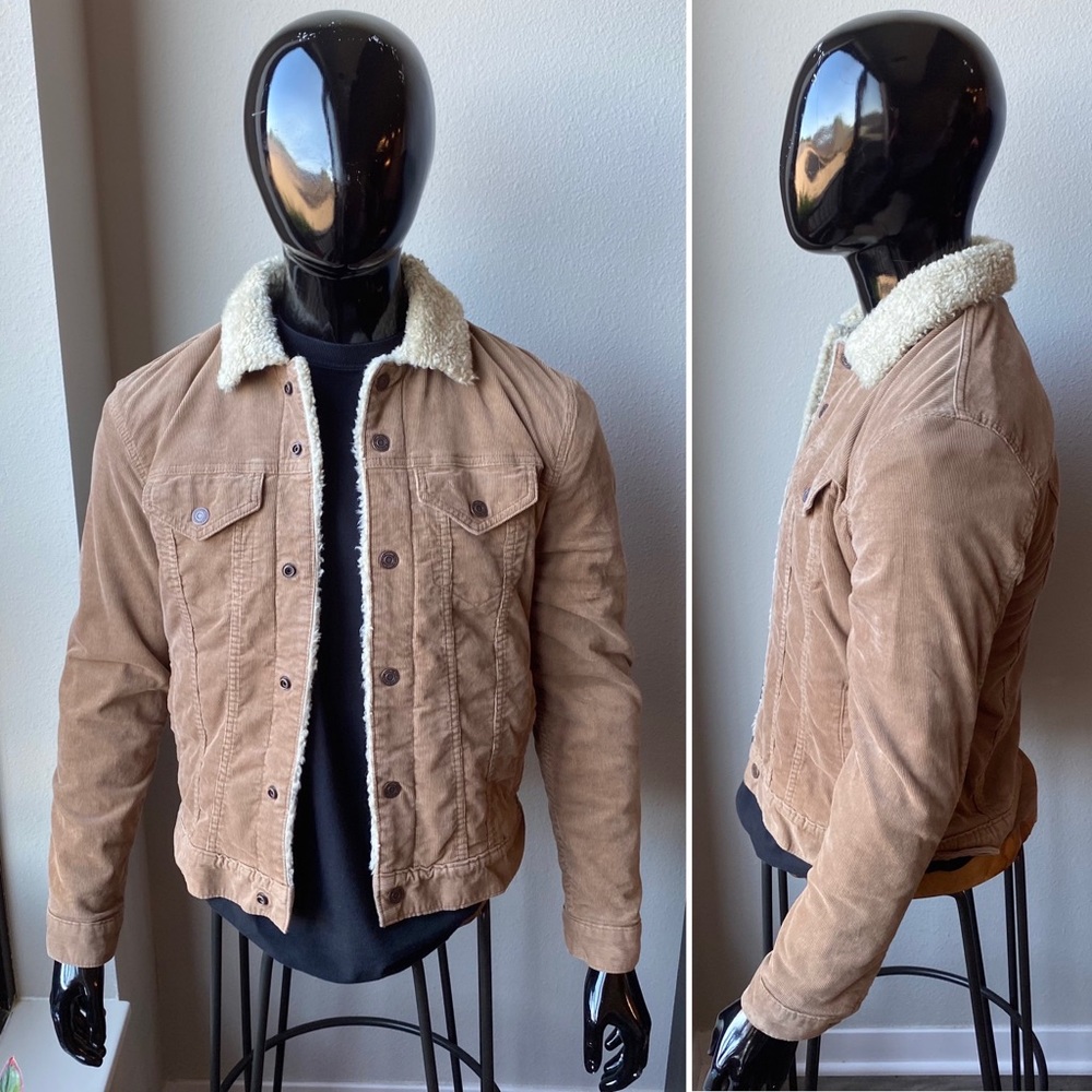 Lucky Brand Corduroy Sherpa Jacket Mens Size: Sm
